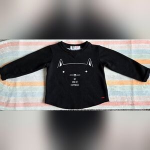 Black Cat Graphic Girls Sweatshirt 2-4 Years By Castro